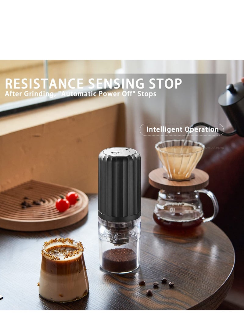 Barakah Coffee Grinder Portable USB Rechargeable Electric with Removable Chamber Automatic Coffee Grinder One Touch Push-Button Control Coffee Grinders for Coffee Beans Grains (Gray) - Image 2