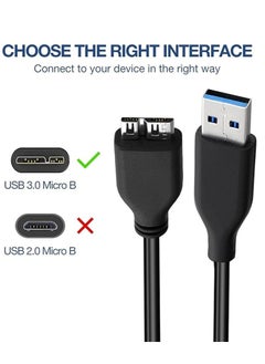 Generic external hard disk usb 3.0 data cable for hard disk and charger tablet super speed 30cm - black  - Image 2