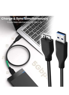Generic external hard disk usb 3.0 data cable for hard disk and charger tablet super speed 30cm - black  - Image 3