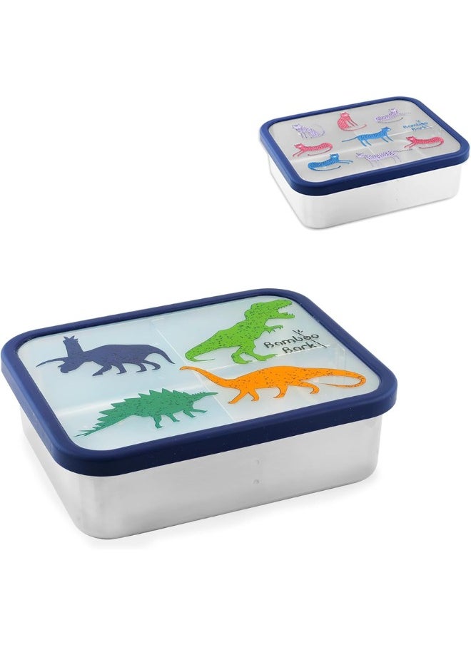 Bamboo Bark - Bamboo Bark Stainless Steel Lunch Box for Kids - Bento Lunch Box Kids with Compartments - BPA Free & Dishwasher Safe Snack Box for School, Picnic - Image 1