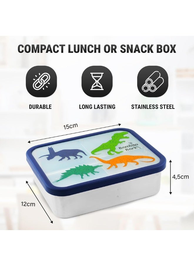 Bamboo Bark - Bamboo Bark Stainless Steel Lunch Box for Kids - Bento Lunch Box Kids with Compartments - BPA Free & Dishwasher Safe Snack Box for School, Picnic - Image 1