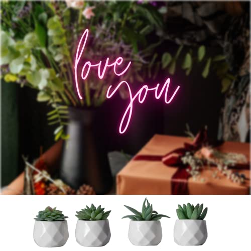 CADNLY Fake Succulent Plant Set - Artificial Plants for Women Desk - Realistic Faux Succulents in Ceramic Pots - Mini Green Decor for Bedroom Bathroom Office Shelf 4 Pack - Image 5
