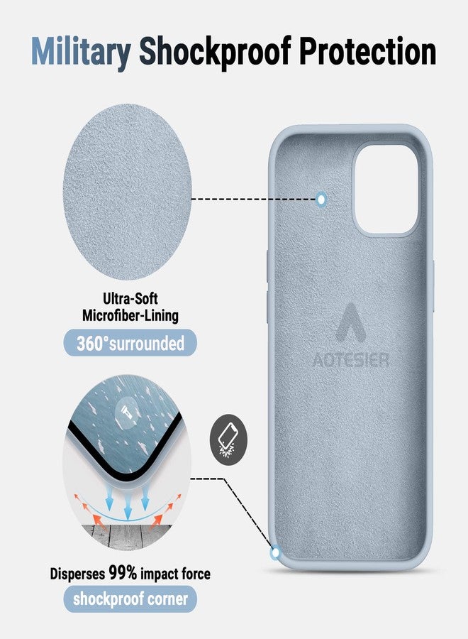 AOTESIER Shockproof Designed for iPhone 12 Pro Max Case, Liquid Silicone Phone Case with [Soft Anti-Scratch Microfiber Lining] Drop Protection 6.7 inch Slim Thin Cover, Cloud Mauve - Image 5
