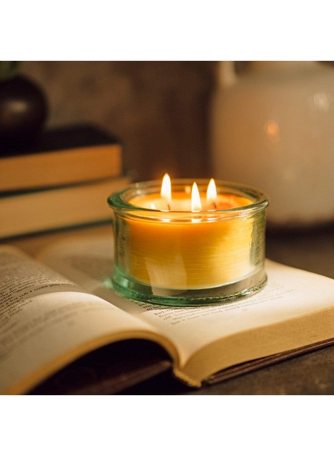 Bluecorn Beeswax 3-Wick Unscented Bluecorn Beeswax Candle in Glass - 100% Pure Beeswax Candles Handmade in Colorado - Image 2