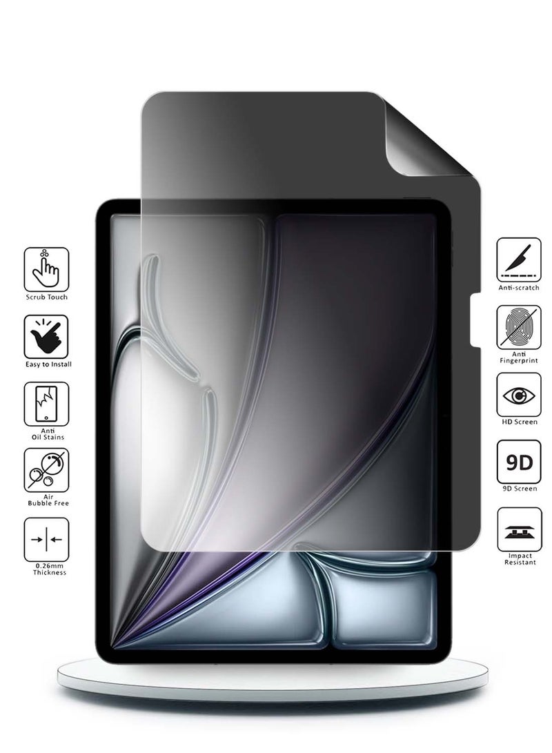 Apple iPad Air 2025 (7th Generation) M3 11 inch Wtech Premium Pure Hydrogel Anti Spy / Anti Privacy Film Thin and Flexible Screen Protector (TSHFMP) - Clear