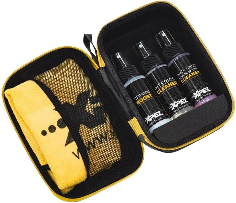 XPEL 3-Pack Interior Care Kit – Car Detailing Set for Interior Surfaces, Trim & Glass | Interior Cleaner, Ceramic Boost, Tint-Safe Glass Cleaner & Premium Microfiber Towel in Branded Case - Image 1