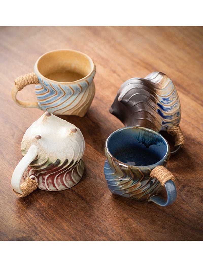 Special-Shaped Mugs, Retro Ceramic Cups, Irregular Cups, Stoneware Water Cups, High-Value Coffee Cups（Coffee 270ml） - Image 4