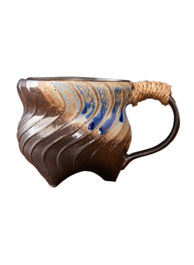 Special-Shaped Mugs, Retro Ceramic Cups, Irregular Cups, Stoneware Water Cups, High-Value Coffee Cups（Coffee 270ml） - Image 1