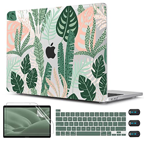 CISSOOK Palm for MacBook Pro 13 inch Case 2025-2020 Release M2 Chip A2338 M1 A2251 A2289 with Touch Bar, Tropical Hard Shell Case with Keyboard Cover for MacBook Pro 13, Tropical Palm Leaves - Image 1