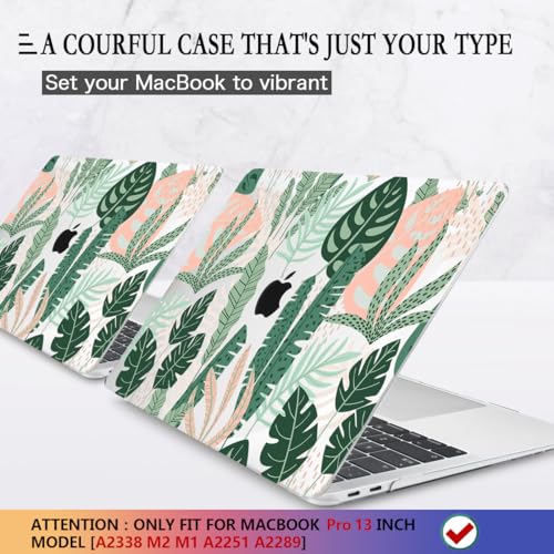 CISSOOK Palm for MacBook Pro 13 inch Case 2025-2020 Release M2 Chip A2338 M1 A2251 A2289 with Touch Bar, Tropical Hard Shell Case with Keyboard Cover for MacBook Pro 13, Tropical Palm Leaves - Image 3
