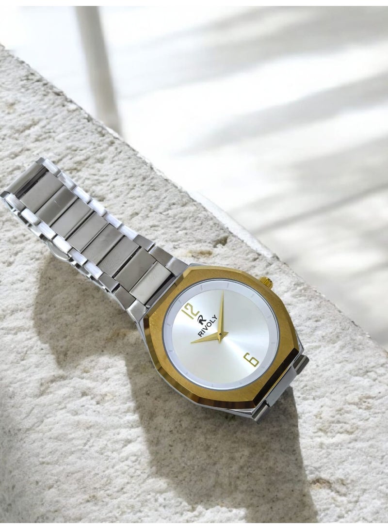 ريفولي ساعة يد للرجال من الستانلس ستيل بعرض انالوج وحركة كوارتز ، سهلة القراءة بتصميم عصري مقاوم للماء، ساعة يد كلاسيكية فاخرة . - Image 5
