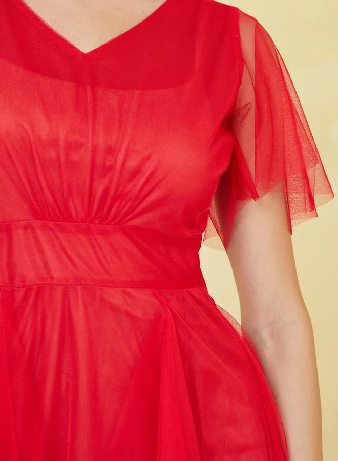 Styli Layered Tulle Dress