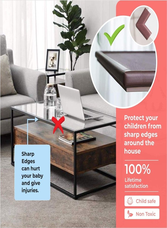 BabySafeHouse Furniture Corner Guard for Baby Proofing, Pre-Taped Corner Protectors -Brown (Pack of 10) - Image 4