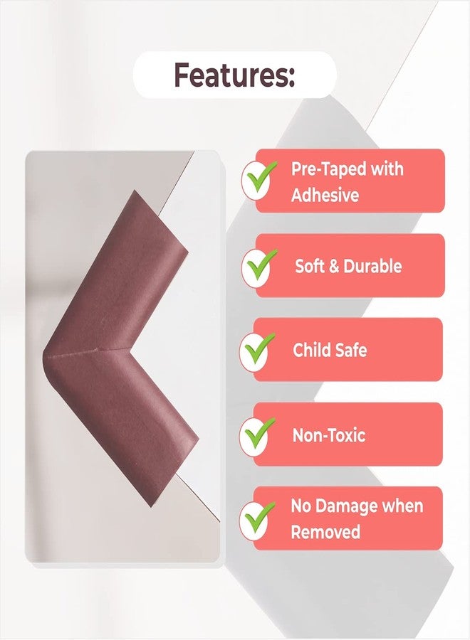 BabySafeHouse Furniture Corner Guard for Baby Proofing, Pre-Taped Corner Protectors -Brown (Pack of 10) - Image 5