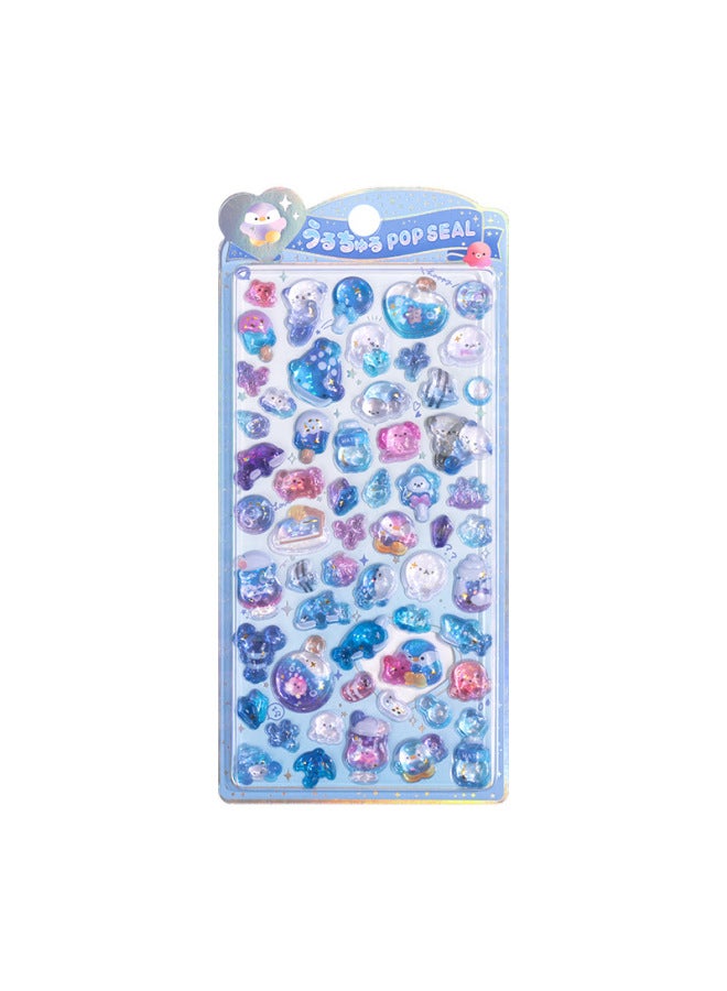 Flash Hot Shimmer Stickers 3d Relief Stickers Solid Children's Cartoon Animal Crystal Phone Case Decorations - Image 1