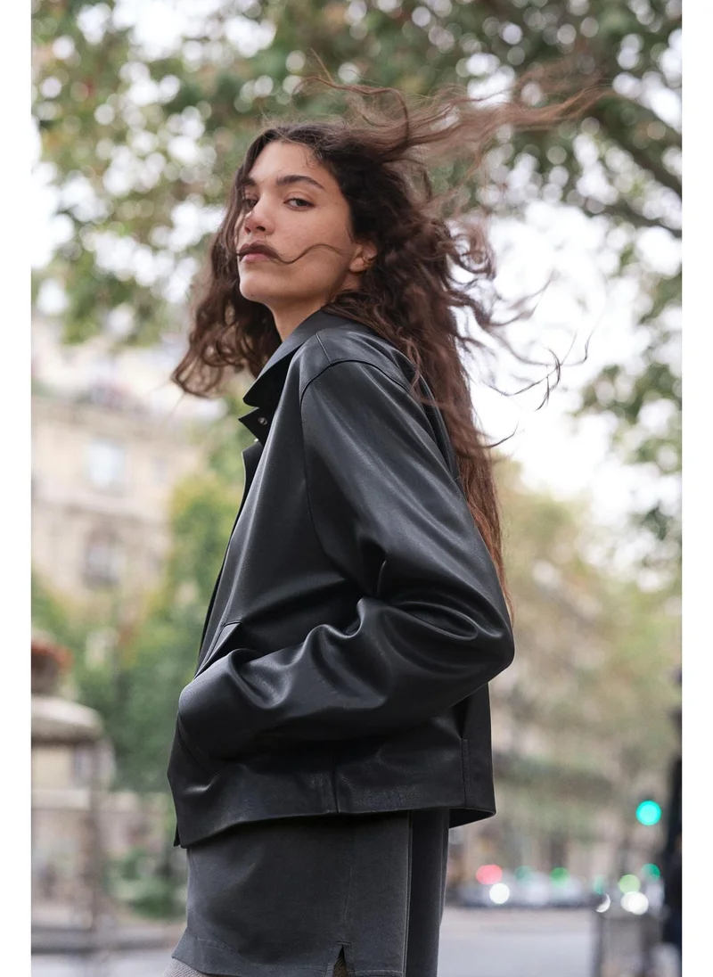 H&M Raw-edge coated jacket