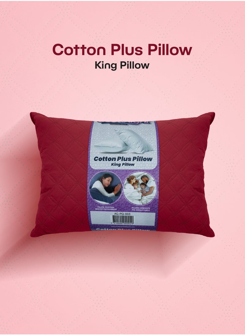 GOODNIGHT Cotton Plus Pillow Hypoallergenic Side And Back Sleeping Pillows For Neck And Shoulder Support Red  - Image 5