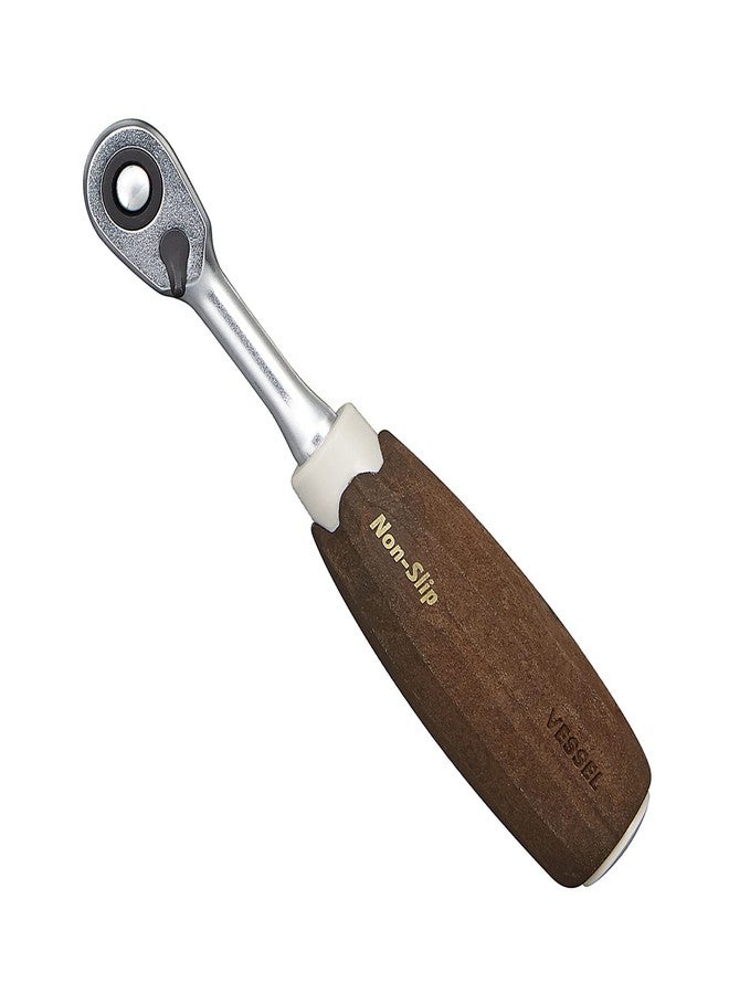 VESSEL 1/4"sq (6.35mm) Non-Slip handle Wood-Compo Ratchet Handle HRH2W (1/4"sq Ratchet Handle) - Image 1