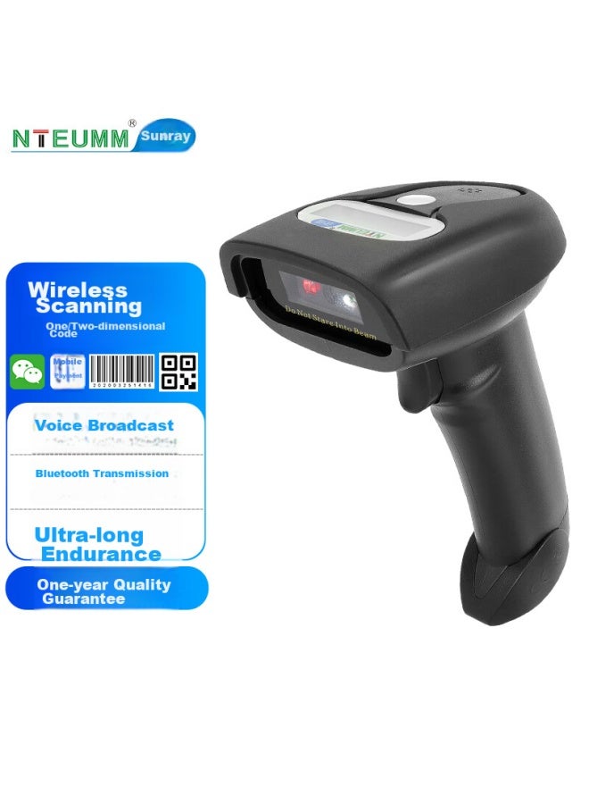 Nteumm Wireless Bluetooth Barcode Scanner Gun, Express Delivery Barcode Scanner, Barcode And Qr Code Inbound/outbound School Exam Paper Scanner, Successful Scanning Device Nt-2028 - Image 1