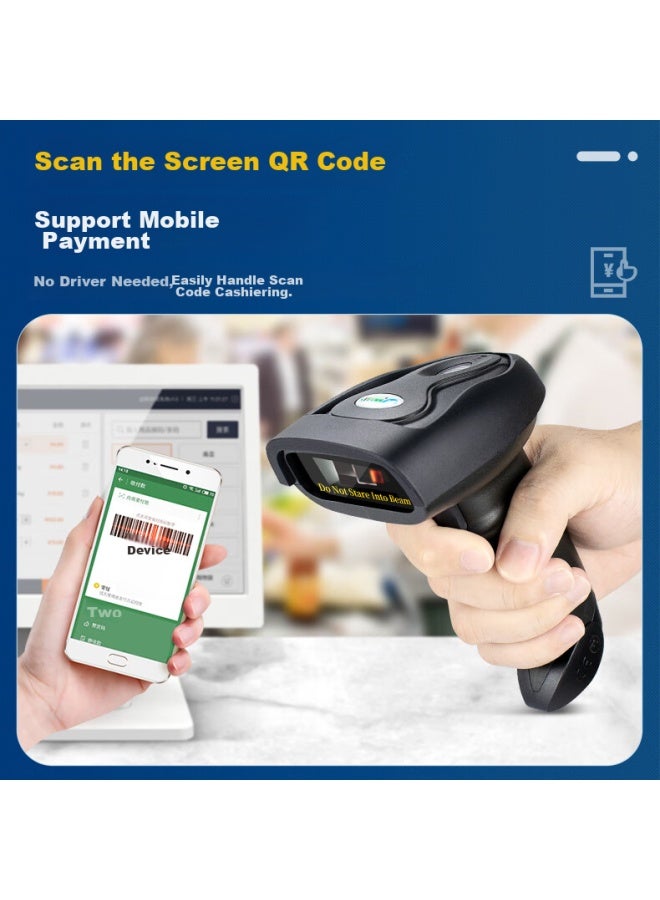 Nteumm Wireless Bluetooth Barcode Scanner Gun, Express Delivery Barcode Scanner, Barcode And Qr Code Inbound/outbound School Exam Paper Scanner, Successful Scanning Device Nt-2028 - Image 2