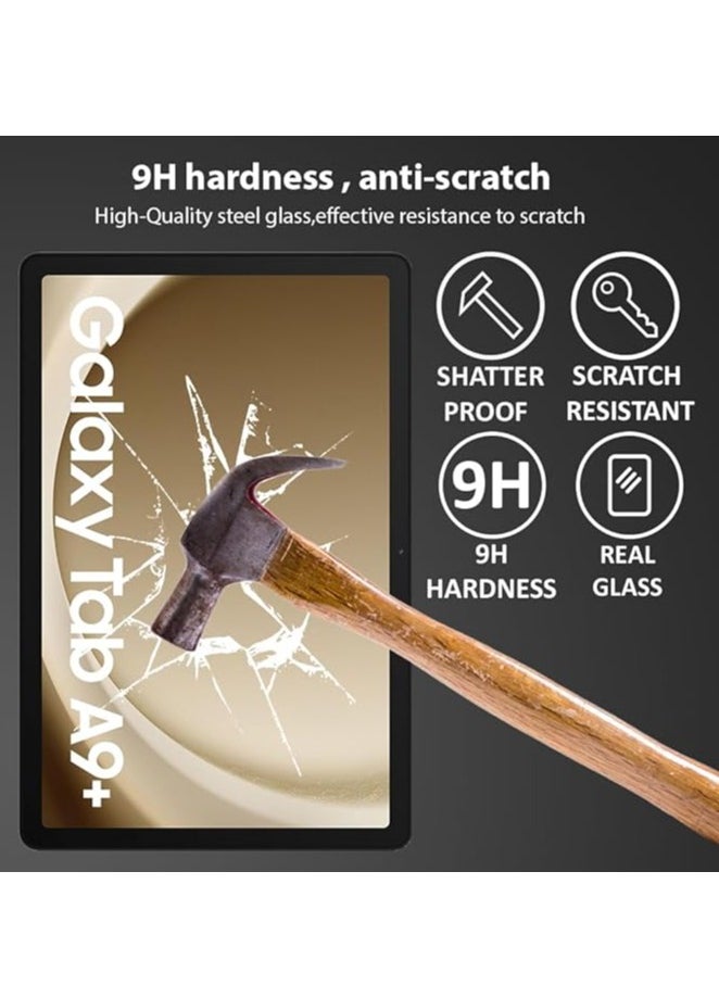 YoYoTech - Screen protector for Samsung Galaxy Tab A9 Plus 11 inch 2023 Edge to Edge Full Screen Coverage Anti Scratch Tempered Glass - Image 1
