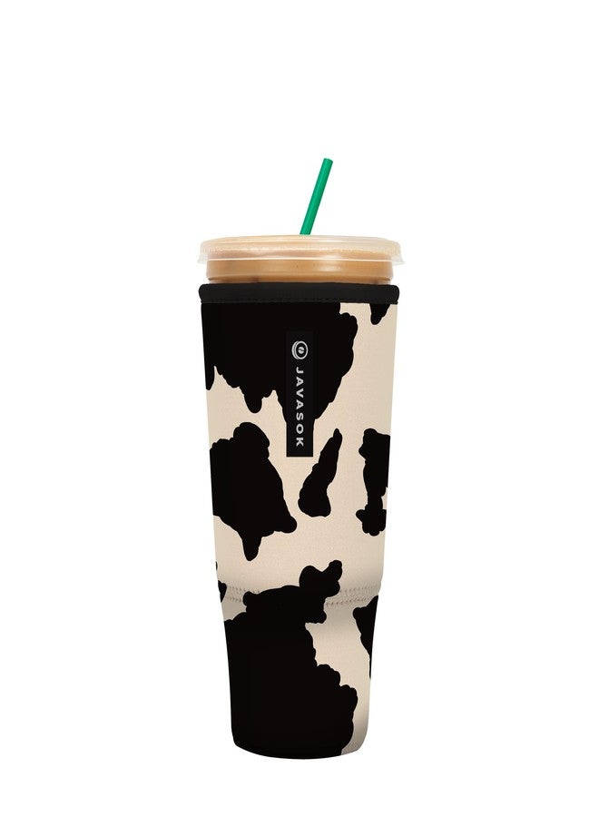 Sok It Java Sok Reusable Neoprene Insulator Sleeve for Iced Coffee Cups (Cow Print, XXLarge: 44-48oz) - Image 1