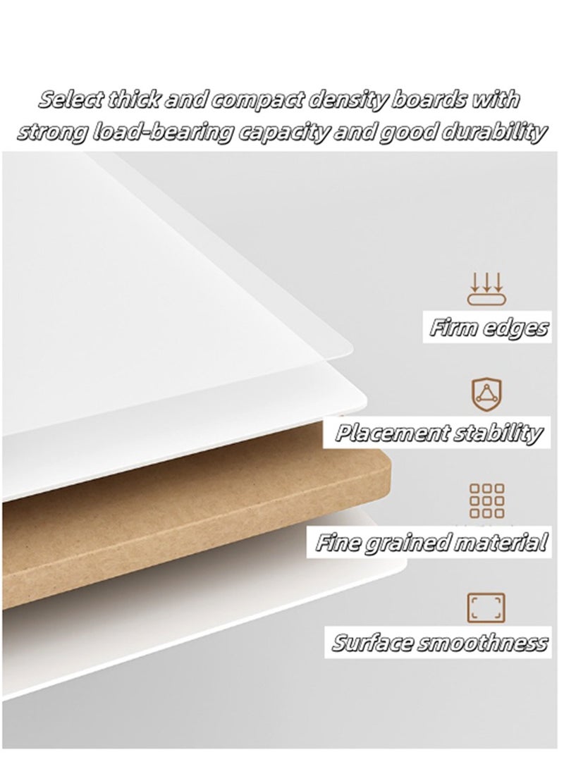 Wooden Storage Cabinet, 2 Tier Shelves Cabinet Rack Stand, Multifunctional Corner Unit Narrow Cupboard Nightstand Organizer for Bedroom Living Room Office (White, ZWG009) - Image 3