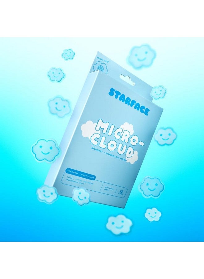Starface Microcloud Hydrocolloid Microdart Patches For Early Stage Spots Pimple Patches With Salicylic Acid And Niacinamide (12 Count)