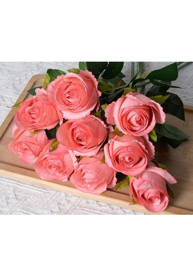 DUNISO 9pcs Artificial Flowers Table Centerpieces Decor Fake Silk Flowers Bouquets Arrangement for Home Room Office Party Table Flowers Decoration Wedding Table Centerpieces - Image 5