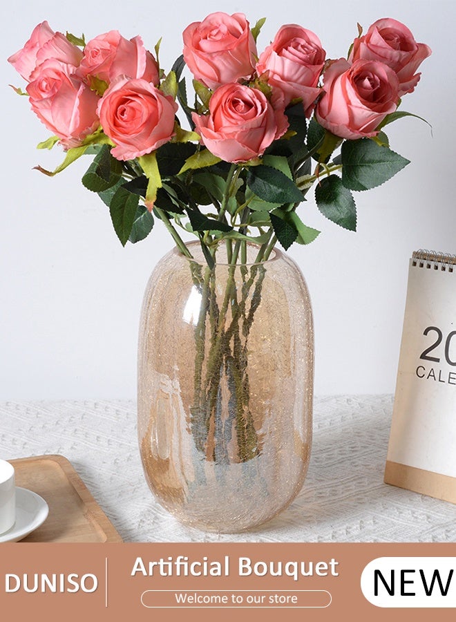 DUNISO 9pcs Artificial Flowers Table Centerpieces Decor Fake Silk Flowers Bouquets Arrangement for Home Room Office Party Table Flowers Decoration Wedding Table Centerpieces - Image 1