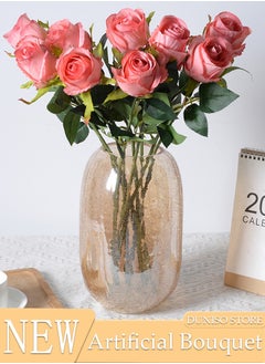 DUNISO 9pcs Artificial Flowers Table Centerpieces Decor Fake Silk Flowers Bouquets Arrangement for Home Room Office Party Table Flowers Decoration Wedding Table Centerpieces  - Image 1
