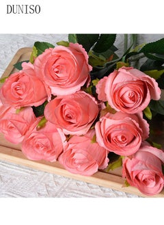 DUNISO 9pcs Artificial Flowers Table Centerpieces Decor Fake Silk Flowers Bouquets Arrangement for Home Room Office Party Table Flowers Decoration Wedding Table Centerpieces  - Image 5