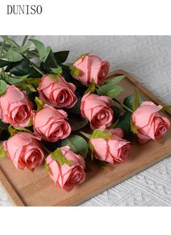 DUNISO 9pcs Artificial Flowers Table Centerpieces Decor Fake Silk Flowers Bouquets Arrangement for Home Room Office Party Table Flowers Decoration Wedding Table Centerpieces  - Image 4