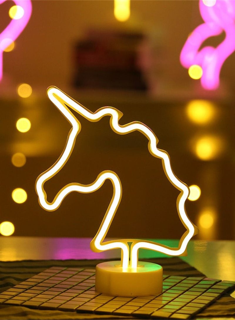 Loquat Creative LED Neon Modeling Battery USB Dual Decorative Color Lights 