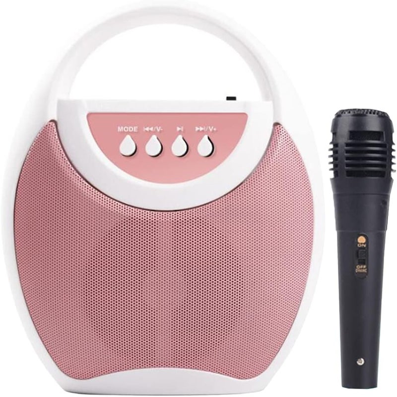 klarako Karaoke Machine for Kids with Microphones, Kids Music Player with Pre Loaded Songs & Bluetooth, Aux Connection Singing Machine Karaoke for Toddler  Pink - Image 3
