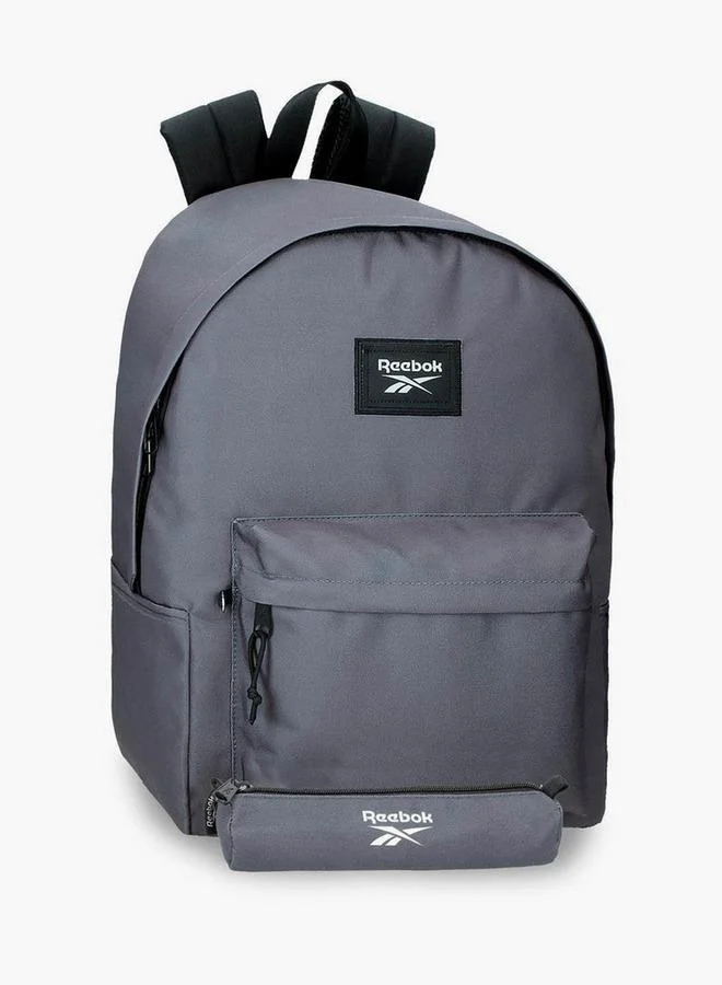 Reebok Logo Print School Backpack With Adjustable Straps And Zip Closure - 38X19X43 Cm