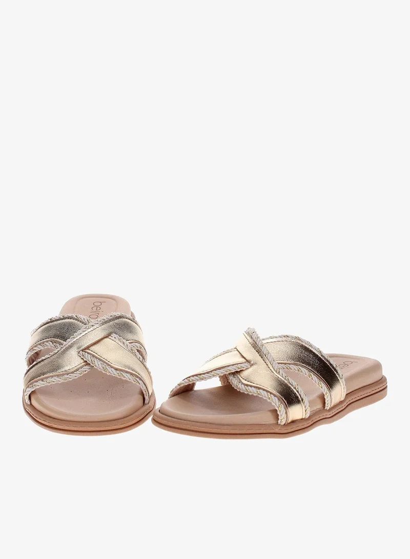Beira Rio Golden Beira Rio Women’s Flat Summer Footwear – Lightweight Slip-On Comfort with Stylish Casual Design for Women | Best Price UAE