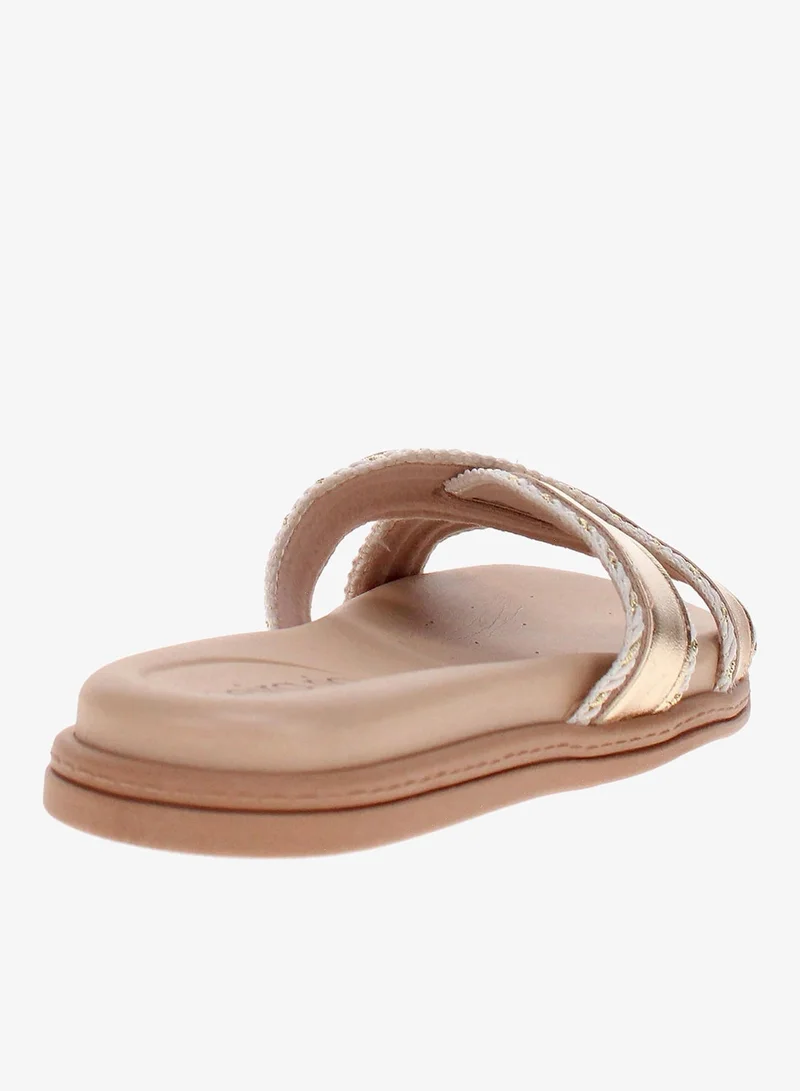 Beira Rio Golden Beira Rio Women’s Flat Summer Footwear – Lightweight Slip-On Comfort with Stylish Casual Design for Women | Best Price UAE