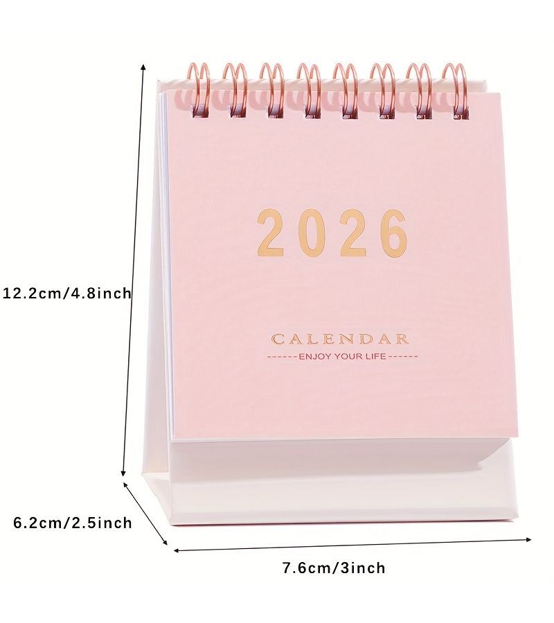 2026 White Desk Calendar Thick 250G Paper Double Wire Binding Monthly Weekly Planning - Image 4