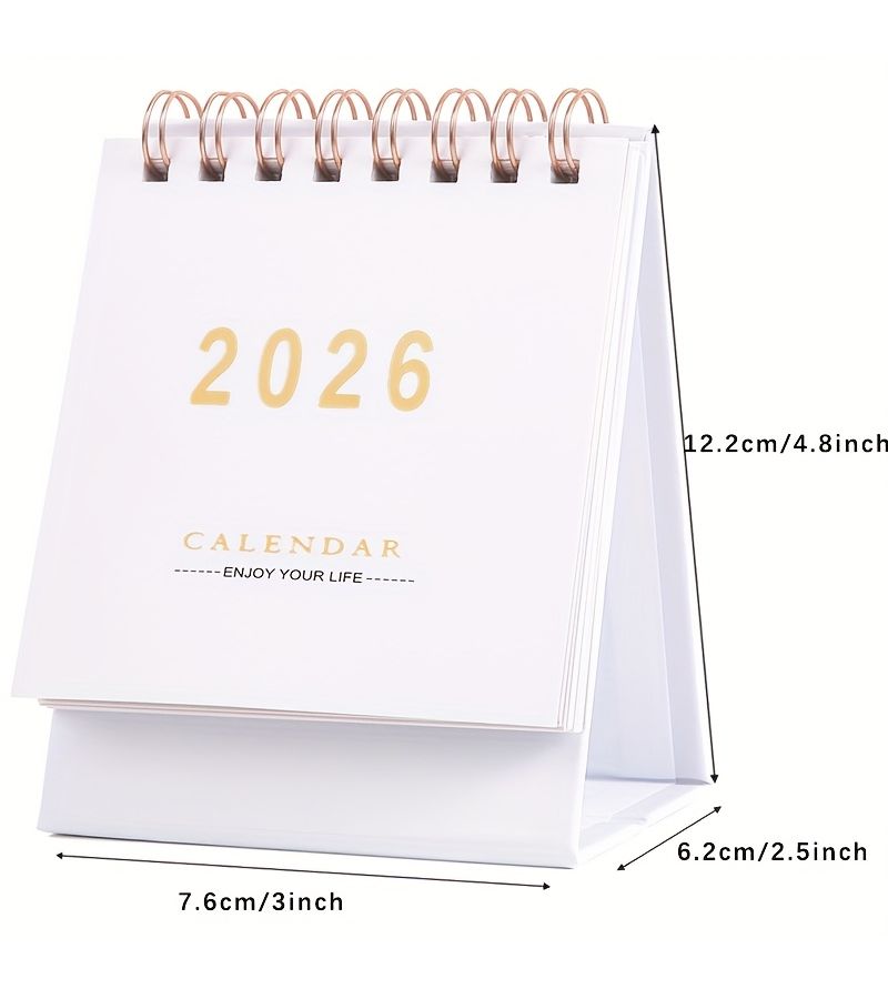2026 White Desk Calendar Thick 250G Paper Double Wire Binding Monthly Weekly Planning - Image 5