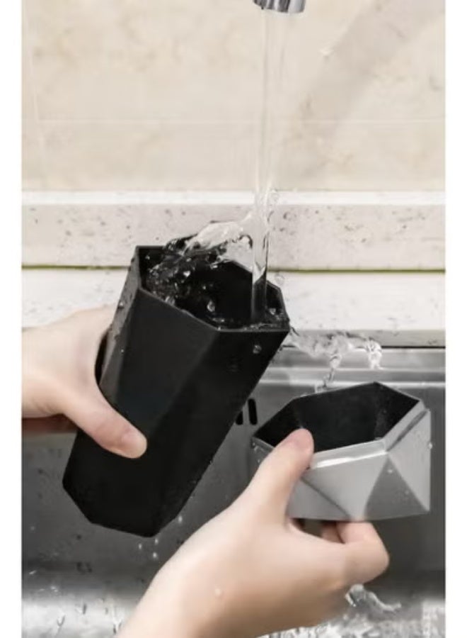 COYO Car Trash Can with Lid , Car Accessories for Interior, Multipurpose Organizers and Storage for Car ,Home, Office, Silver - Image 4