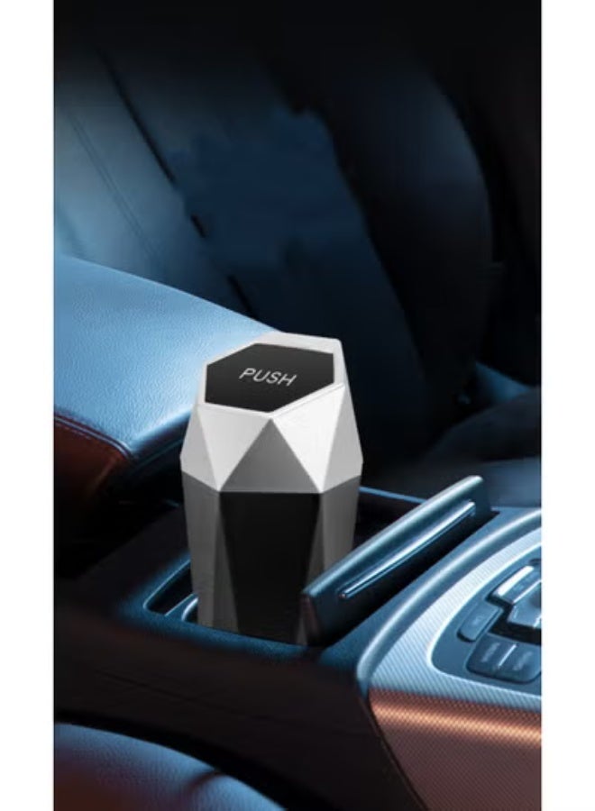 COYO Car Trash Can with Lid , Car Accessories for Interior, Multipurpose Organizers and Storage for Car ,Home, Office, Silver - Image 2