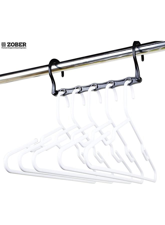 ZOBER Magic Hook Hangers Wonder Metal Hangers Space Saving, Hanger Organizer, Chrome Metal Hooks Suitable with All kind of Hangers (2 Pack, Plastic (Black) - Image 5