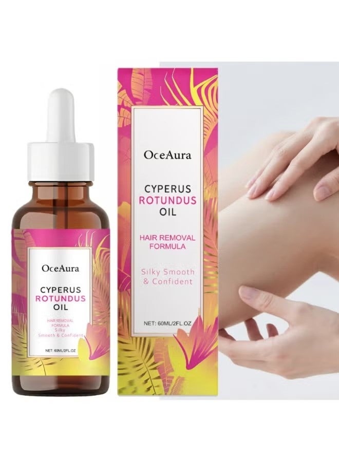 OceAura Cyperus Rotundusl Oil Hair Removal Treatment Oil 60ml | Gently Conditions Hair Follicles, Inhibits Hair Growth, Soothes and Repairs Skin, Suitable for Both Men and Women. - Image 1