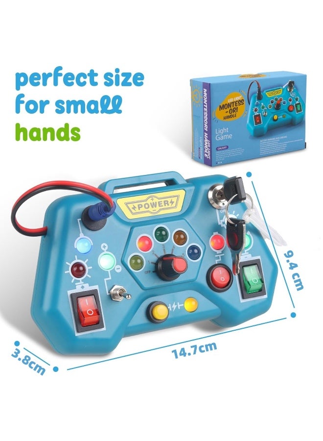 Montessori Busy Board for Toddlers, LED Light Switch Activity Panel, Sensory Toys, Light Switch Toys, Develops Fine Motor Skills & Hand-Eye Coordination - Image 2