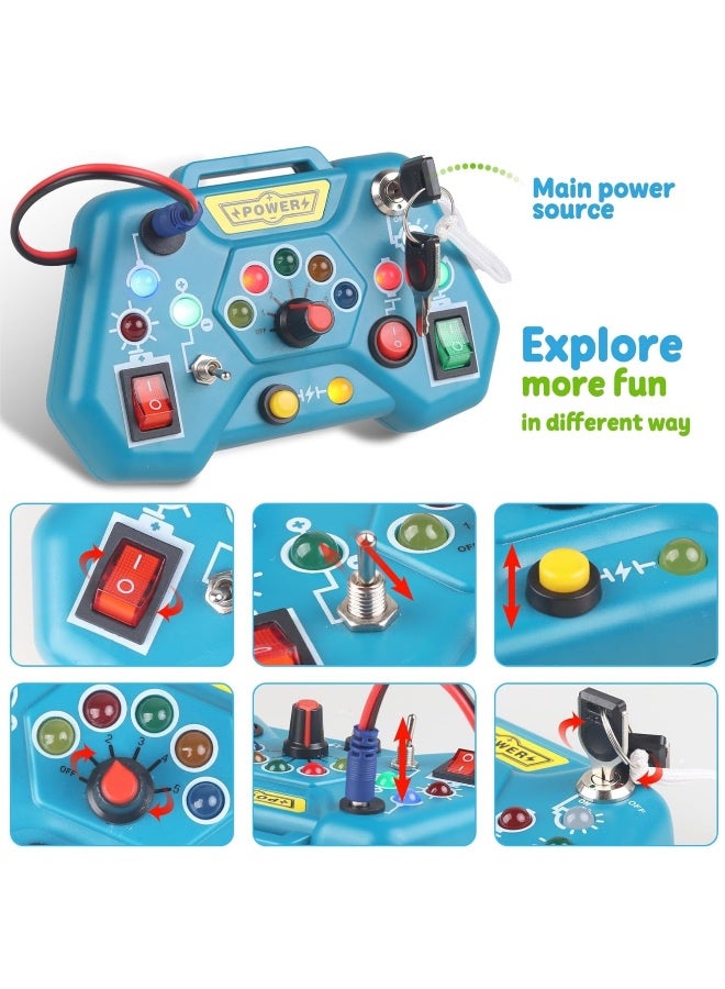 Montessori Busy Board for Toddlers, LED Light Switch Activity Panel, Sensory Toys, Light Switch Toys, Develops Fine Motor Skills & Hand-Eye Coordination - Image 4