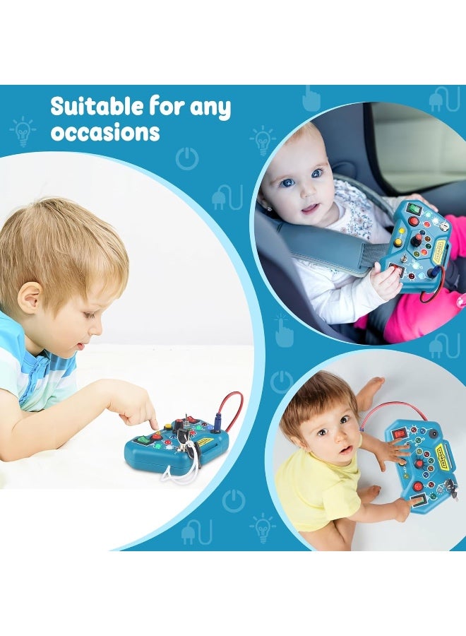 Montessori Busy Board for Toddlers, LED Light Switch Activity Panel, Sensory Toys, Light Switch Toys, Develops Fine Motor Skills & Hand-Eye Coordination - Image 5