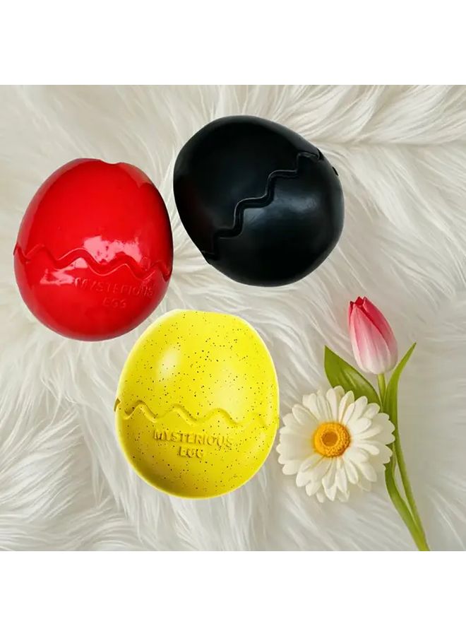 Dinosaur Egg Black Slow Feeder Chew Toy For Puppies Heavy Duty Non Toxic Rubber Teething Ball With Treat Dispenser Interactive Dog Toy For Aggressive Chewers - Image 2