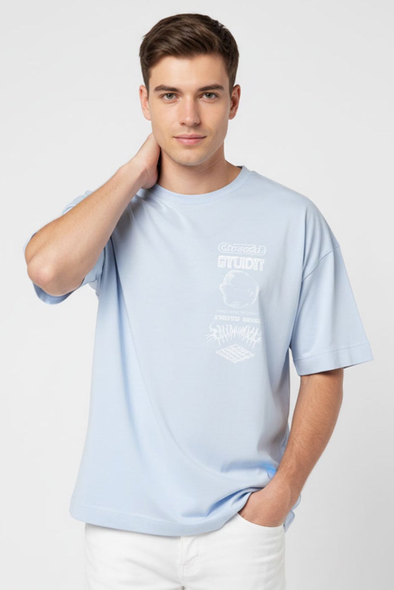 GIVENCHY Men Crew Neck Short Sleeve Graphic Print T-shirt, Blue - Image 2