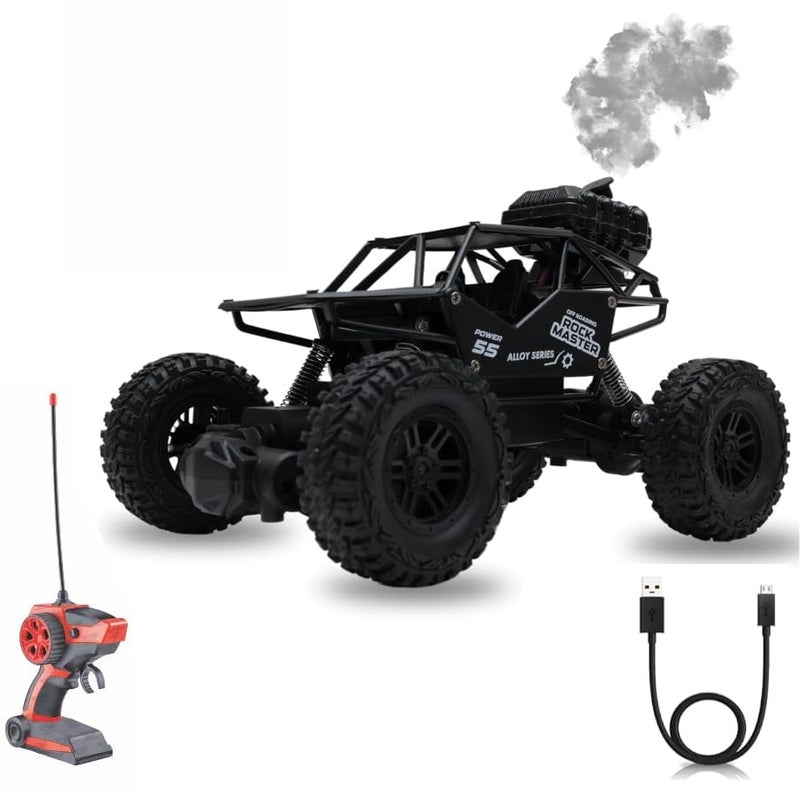 abyz Remote Control Rock Master/Crawler with Smoke, Monster Car for Kids Truck Climbing Toy (Black) - Image 1